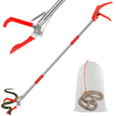 Incycall 2024 Upgraded 50'' Snake Catcher Grabber, Foldable Snake Grabber Tool with Wide Jaw, Professional Stainless Steel Snake Tongs, Long Reach Grabber with Non-Slip Grip Handle